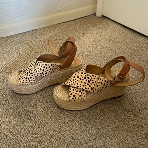 Dolce Vita Espadrille Leopard print pony hair sandals